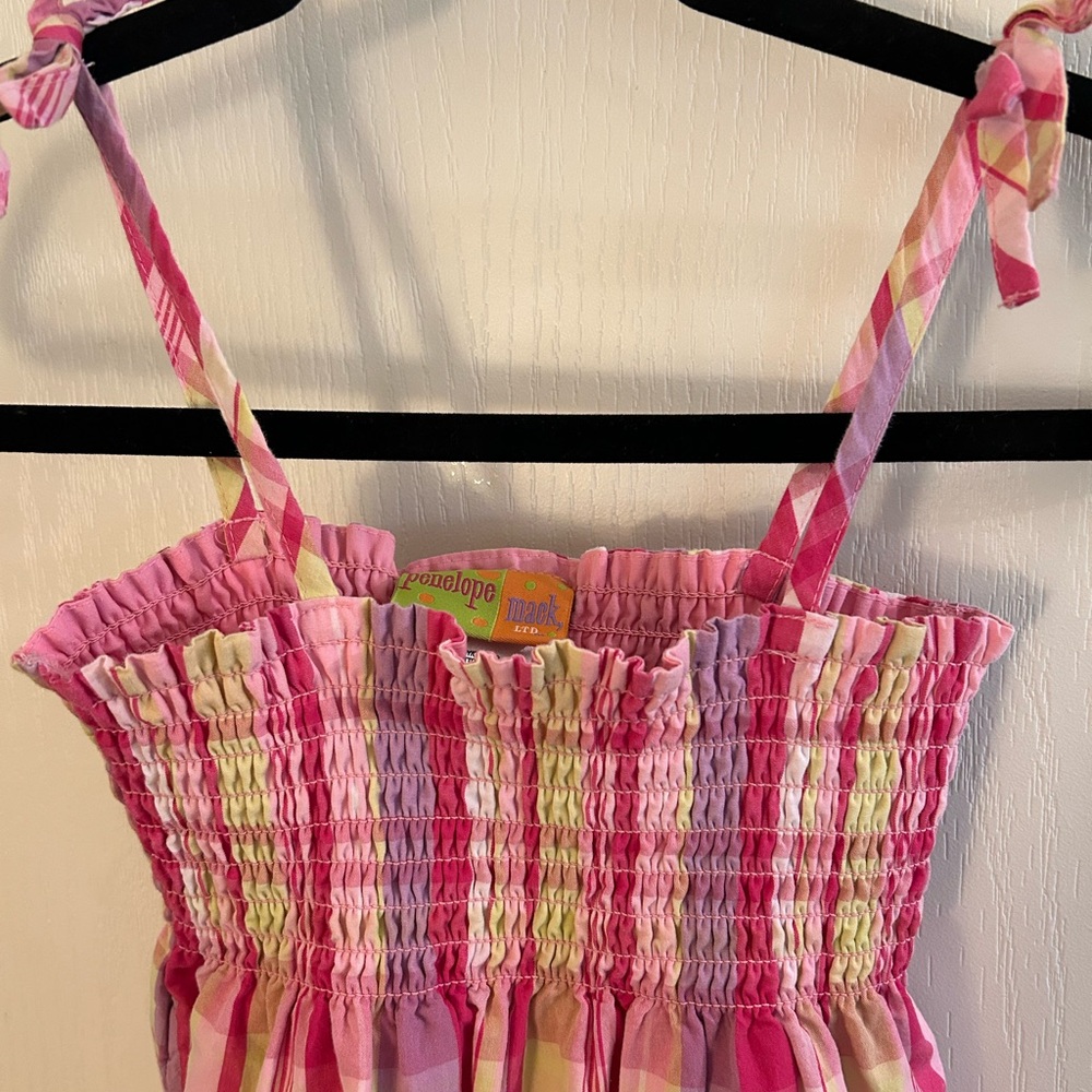 Penelope Mack Strappy smock girls pink summer dress size 8 - Picture 2 of 6